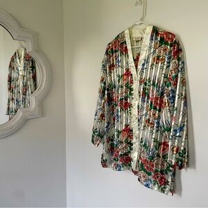 Vtg Victoria's Secret 90s Floral Feminine Long Sheer Button Up Womens Medium‎